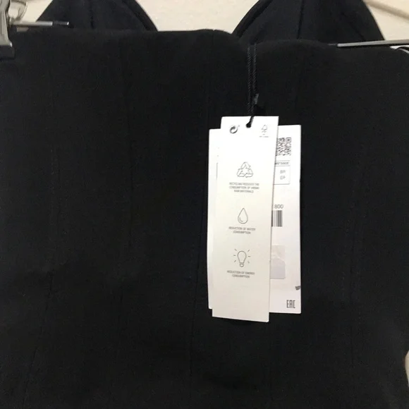 ZARA BLACK BUSTIER CORSET STRAPLESS BODYSUIT WOMENS XSMALL NWOT - Picture 8 of 9